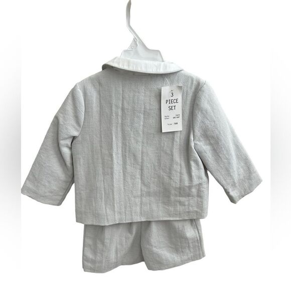 Florence Eiseman 3-piece ottoman stripe grey white suit, 24 months, NWT - Picture 3 of 3